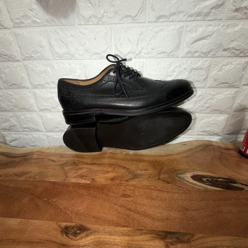 Polo Ralph Lauren Moseley Wingtip Oxford Dress Shoes Black Leather Men's 11D